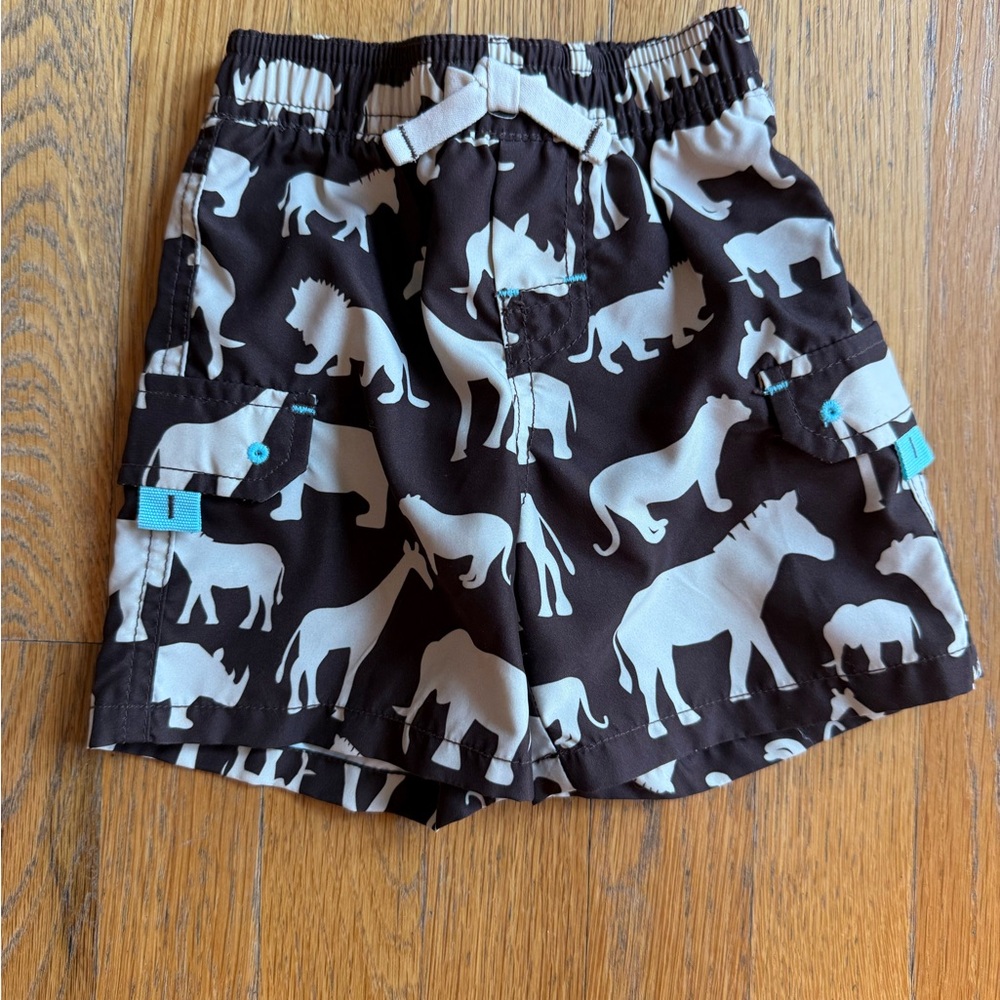 GAP Kids Swim Trunks - Brown and White Animal Print